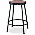 Interion By Global Industrial Interion 24inH Steel Work Stool with Hardboard Seat, Backless, Black, 2PK B957804